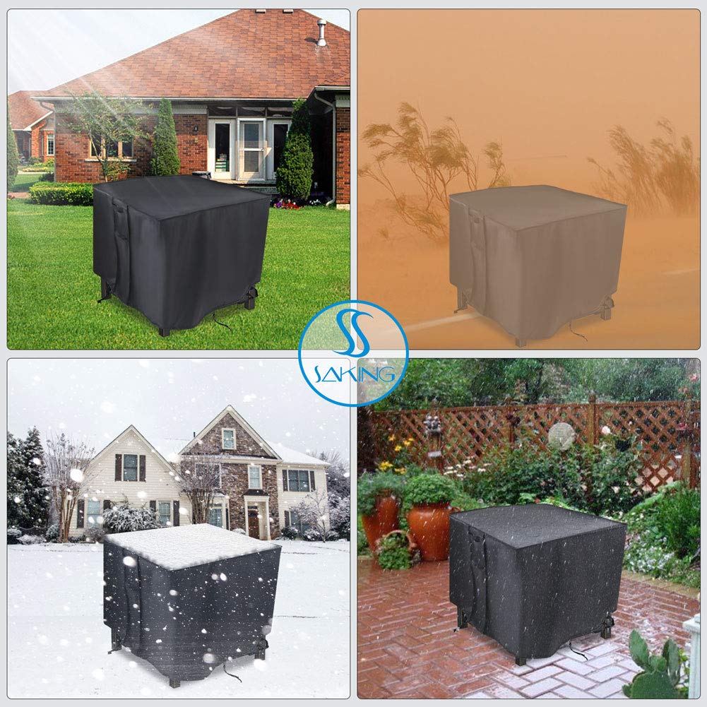 **28 Inch Square Fire Pit Cover - Heavy Duty Waterproof Fireplace Cover for Propane & Gas Fire Pits - 28 x 28 Inches - Perfect for Outdoor Patio, Deck, and Backyard Protection**
