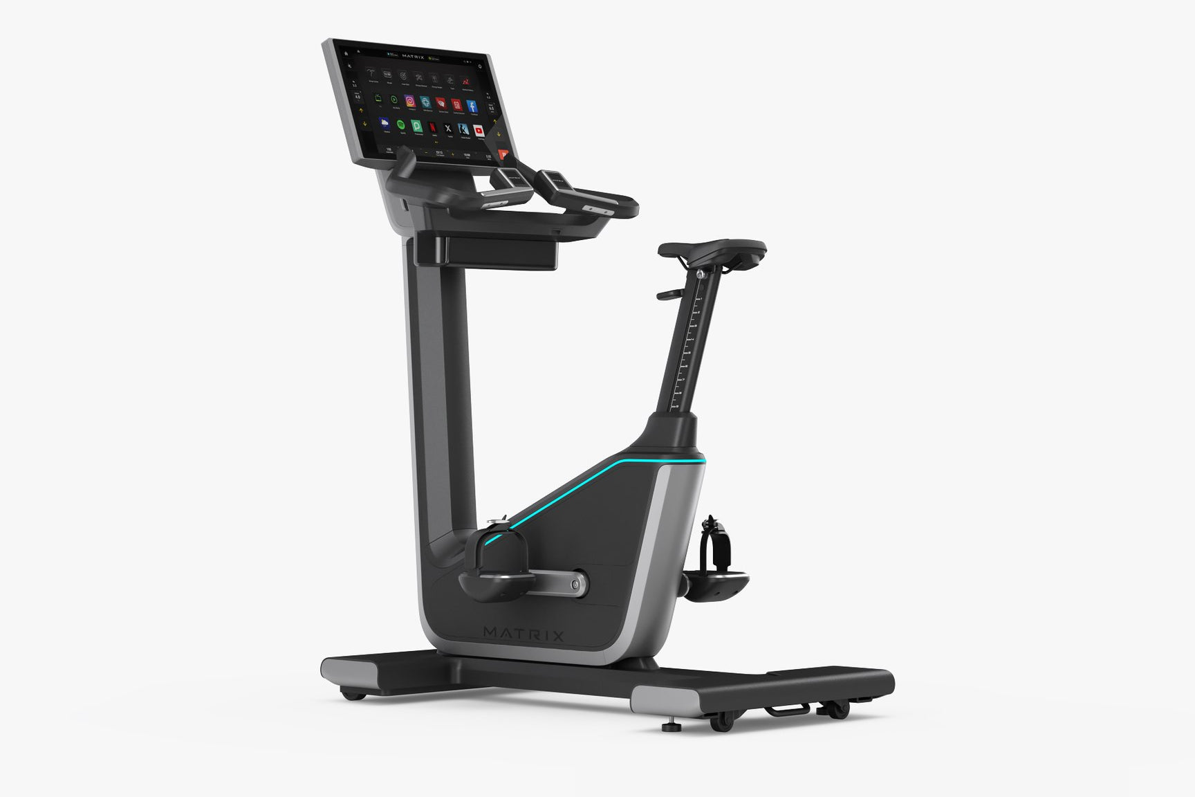 Matrix Onyx Upright Exercise Bike for Home Gym - Indoor Cycling Bike with LCD Monitor & Adjustable Resistance - Perfect for Cardio Workouts, Weight Loss & Fitness Training