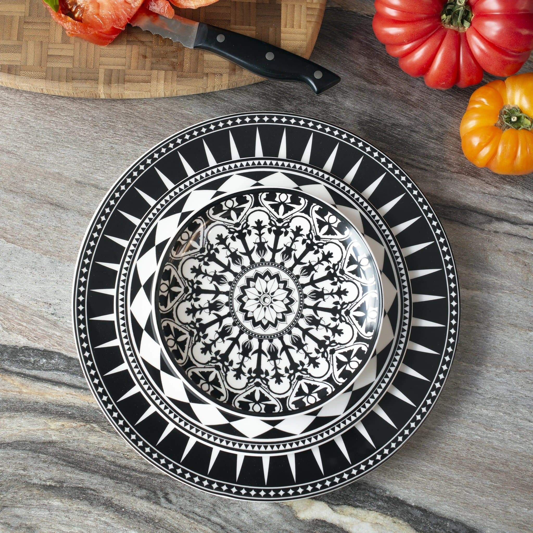 Elegant White Diamond Porcelain Salad Plate - Premium Dinnerware for Fine Dining, Parties & Home Decor