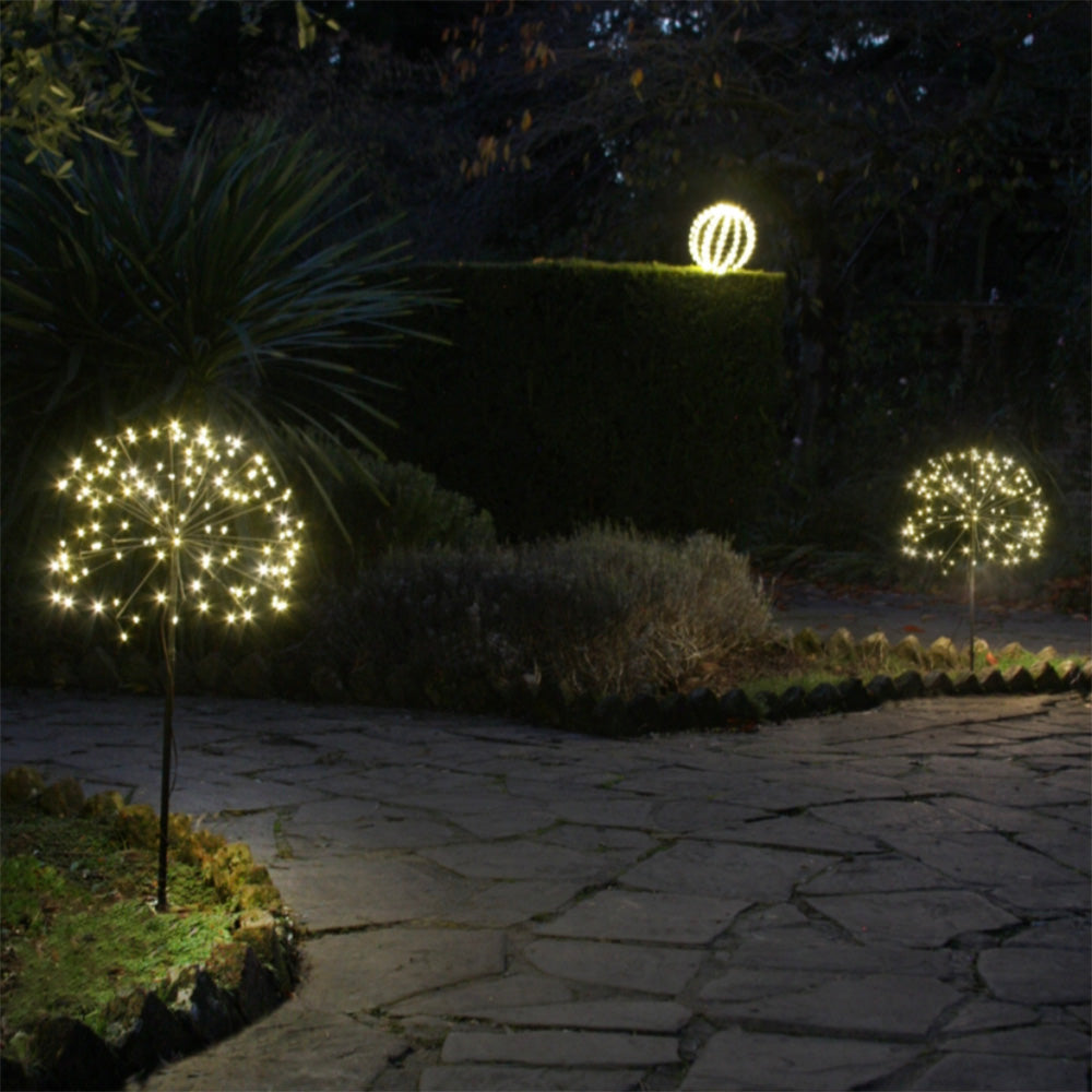 Solar Powered Dandelion Stake Lights - Outdoor Garden Decor, Weatherproof LED Lawn Lights for Pathway, Yard, Patio Decoration (Brown)