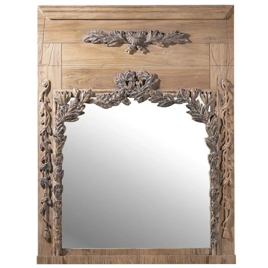 Rustic Hunting Lodge Wall Mirror - Antique Wooden Framed Bathroom & Entryway Decor for Cabin, Farmhouse, or Lodge Style Homes