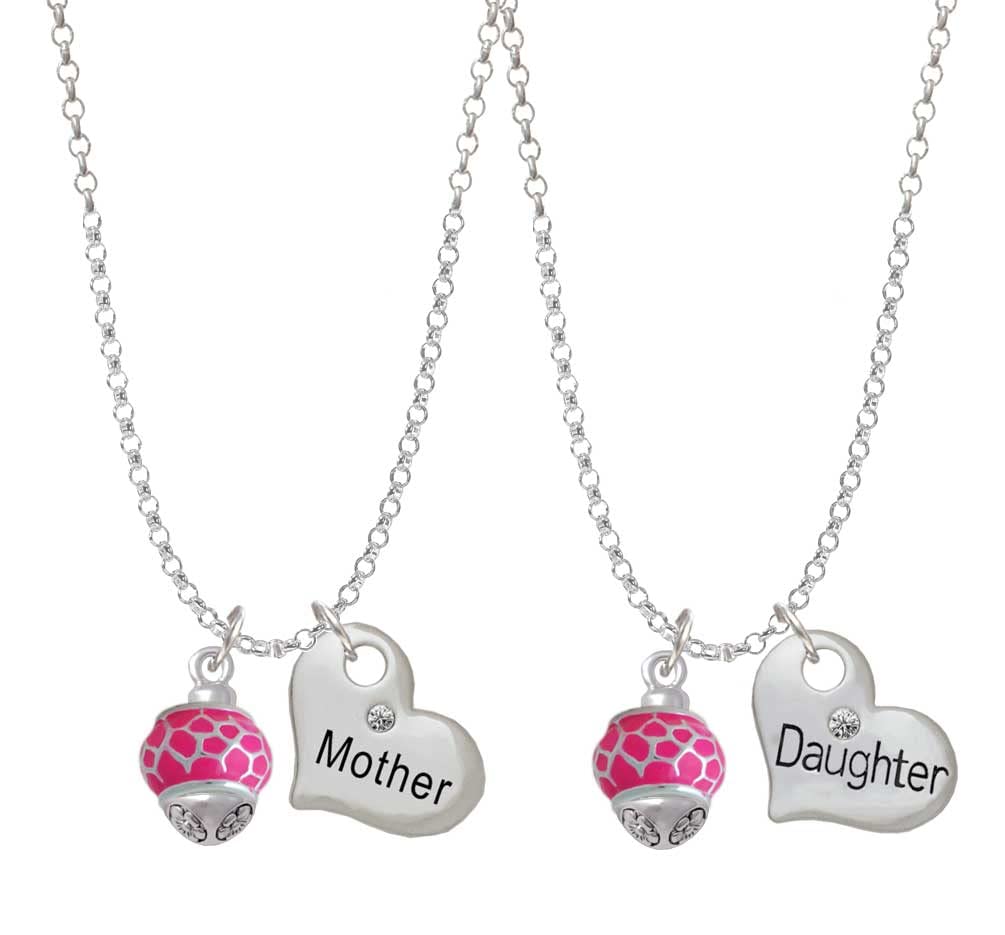 Delight Jewelry Giraffe Print Spinner Mother Daughter Heart Necklace Set (2 Pcs) - 19