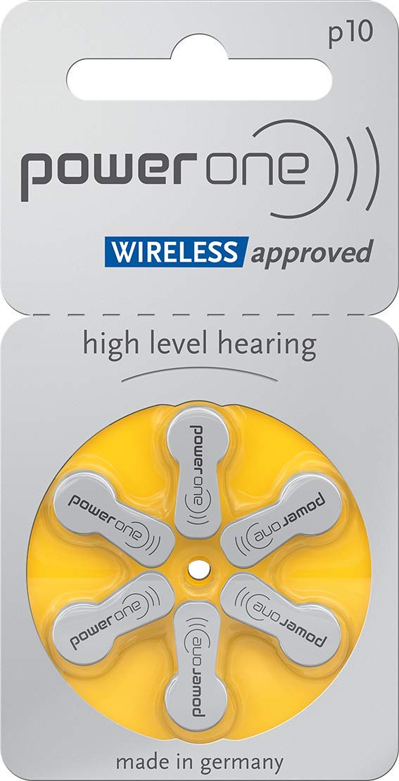 PowerOne P10 Zinc Air Hearing Aid Batteries - Size 10 (60 Count Pack) - Long-Lasting Power for Hearing Aids, Perfect for Daily Use & Travel