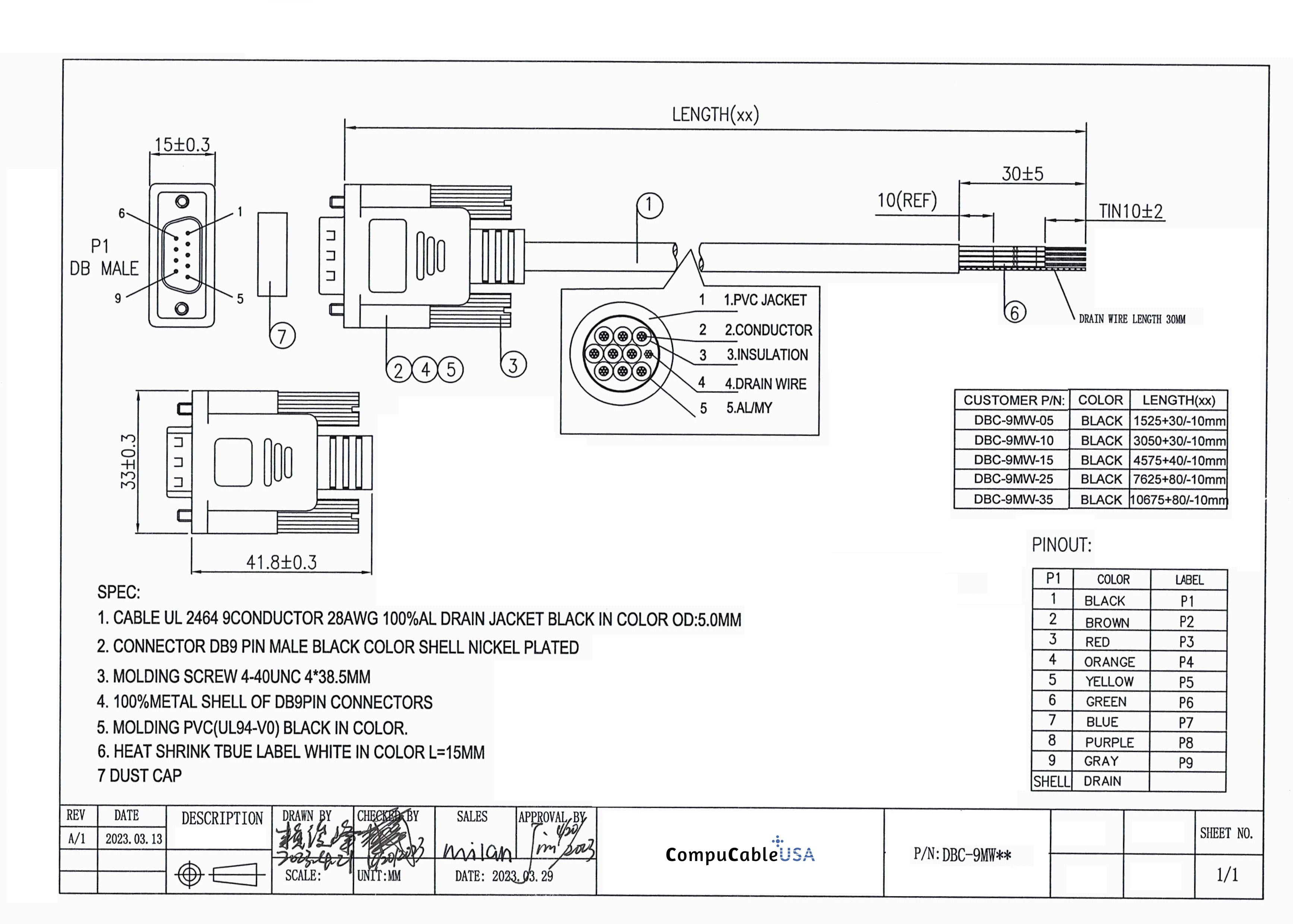 9 Pin RS232 Serial Cable Male to Female - 3/5/10/15/25/35 Feet - High Speed Data Transfer for Industrial Equipment, POS Systems & Computer Peripherals - Perfect for Factory Automation, Retail Checkout & Office Use