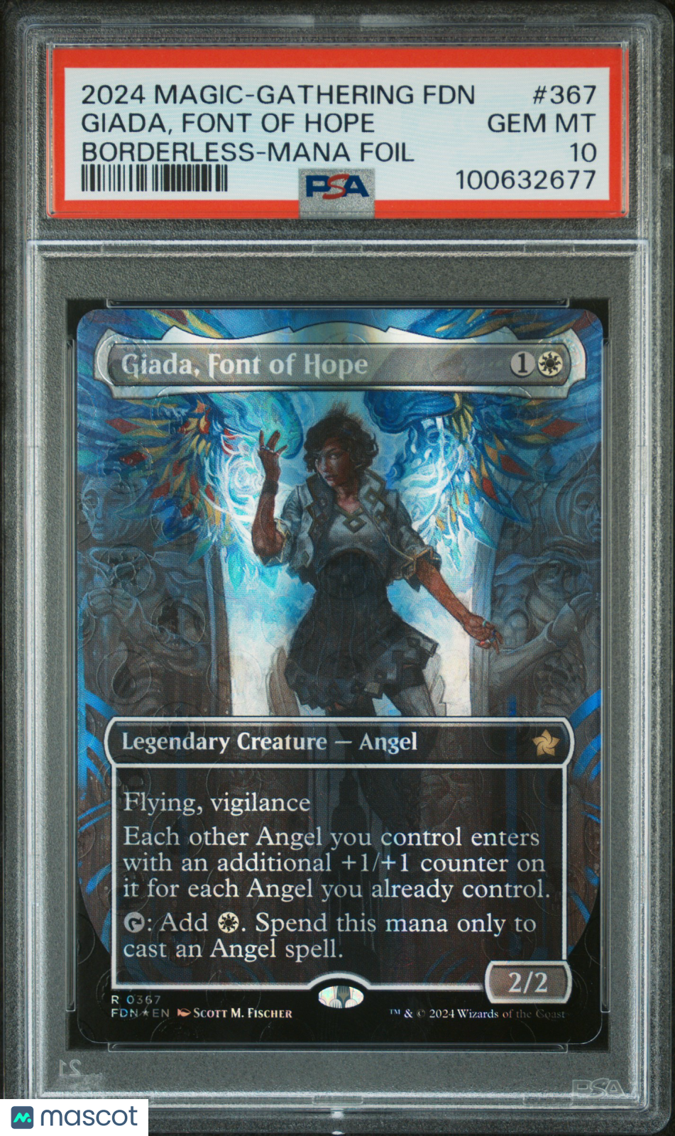 Giada, Font of Hope - Borderless Mana Foil MTG Card PSA 10 Gem Mint - Magic: The Gathering Commander Deck Upgrade - Perfect for Competitive Play & Collectors
