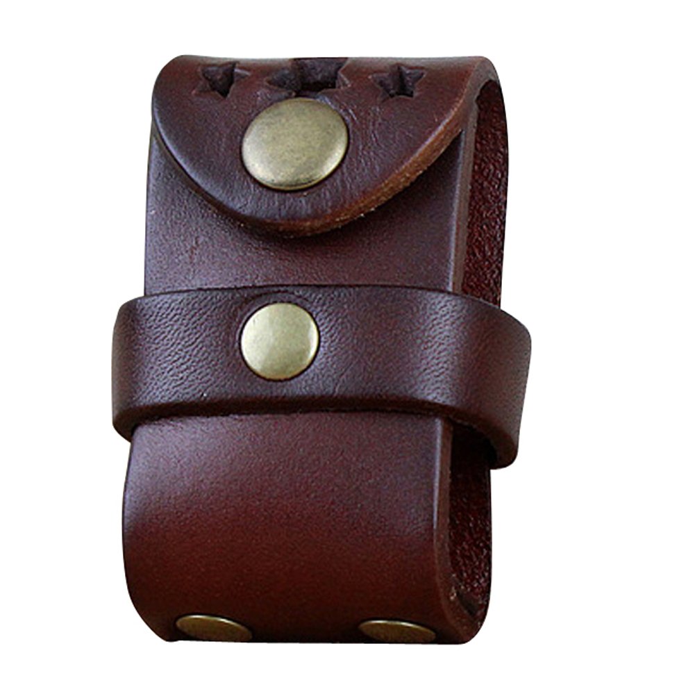Boshiho Genuine Leather Flip Top Lighter Case with Belt Loop - Premium Men's Accessory for Outdoor Camping, Hiking & Everyday Carry (EDC)