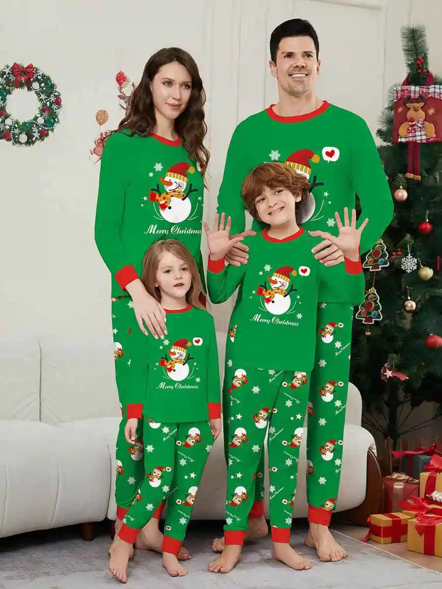 Snowman Christmas Matching Family Pajamas Set - Cozy Holiday Sleepwear for Kids & Adults - Perfect for Family Photos, Christmas Morning & Festive Gatherings