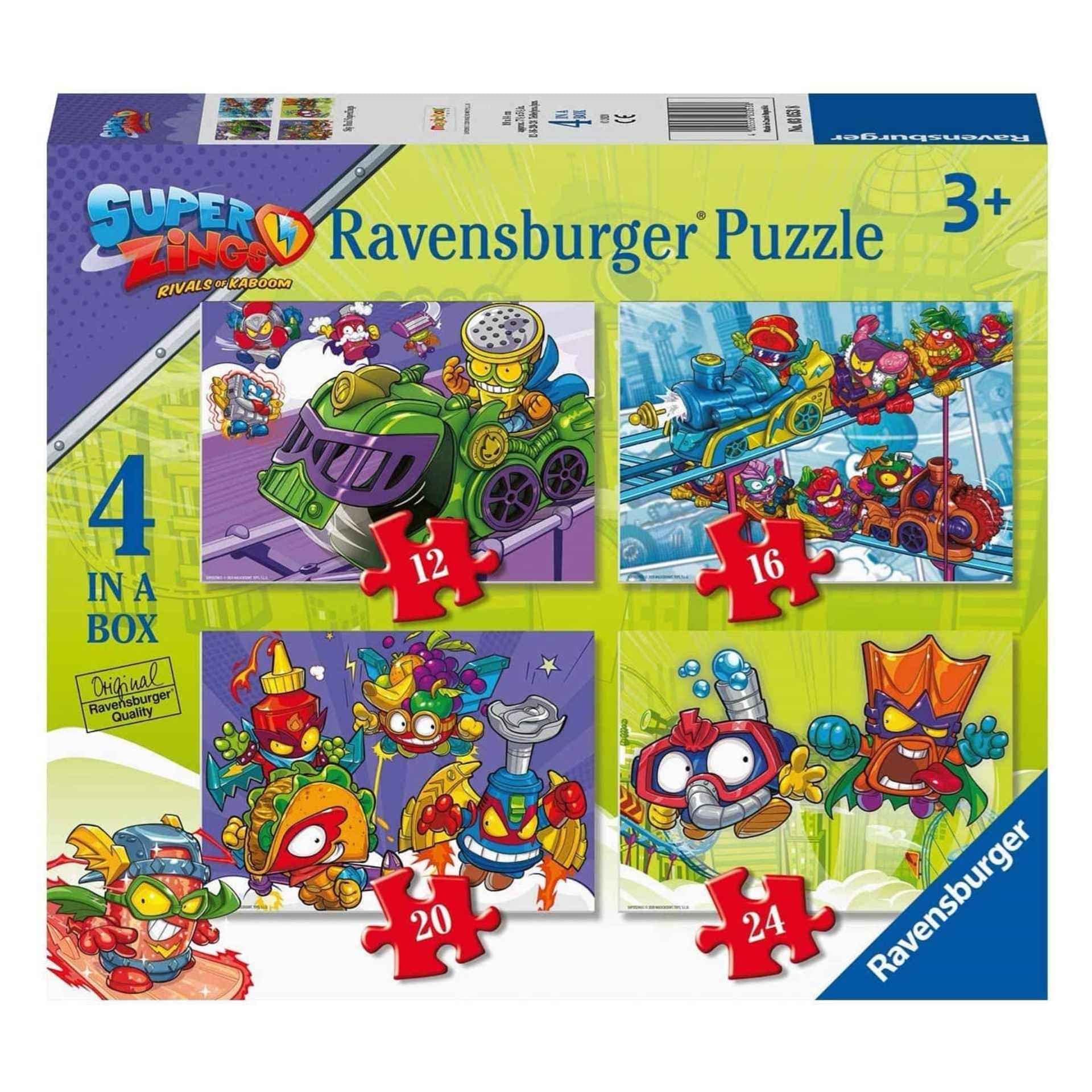 Ravensburger Super Zings Puzzle Set - 4 in 1 Box | 100-Piece Jigsaw Puzzles for Kids Ages 3+ | Fun Educational Toys for Preschool Learning & Family Game Night