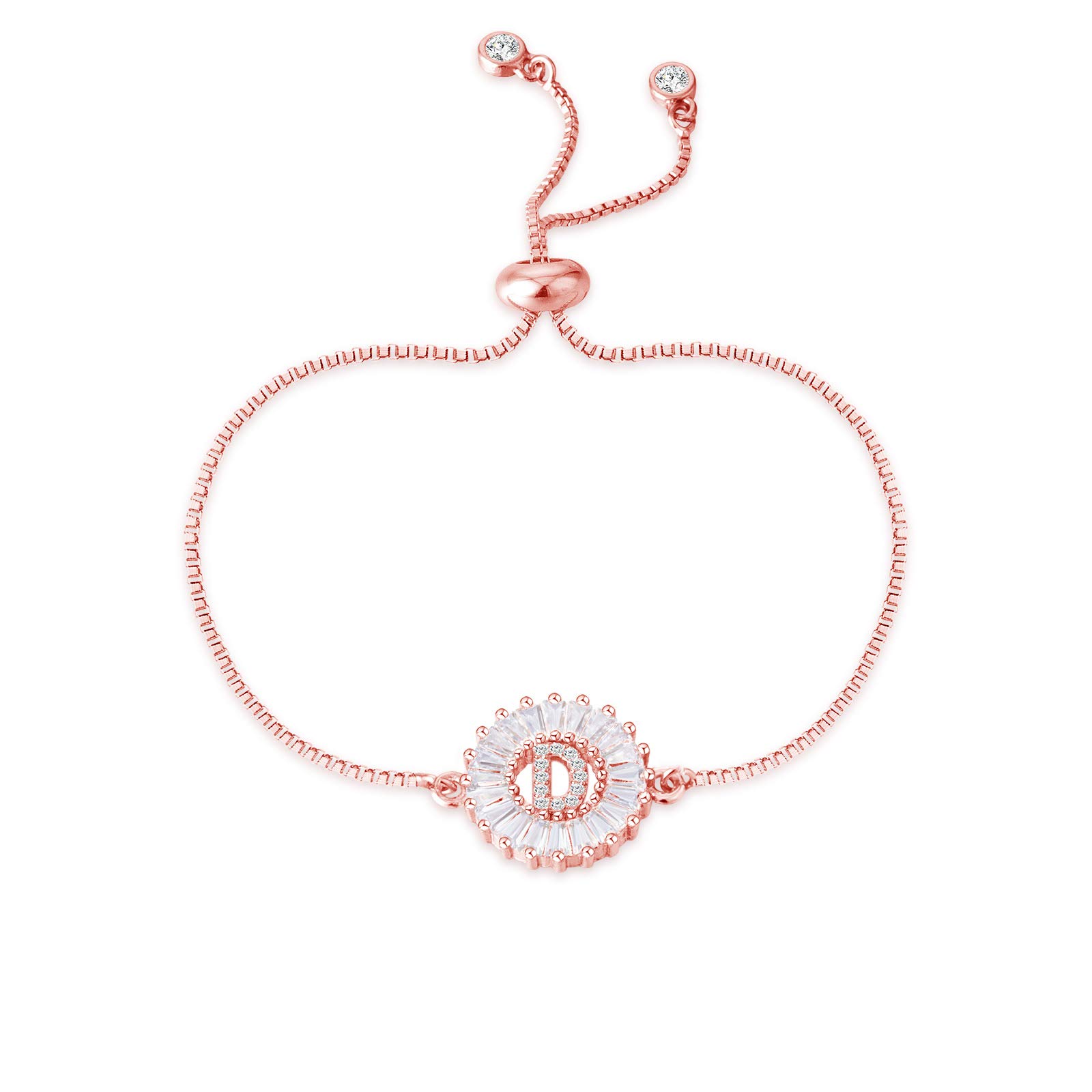 COTTVOTT Initial Letter Charm Bracelet for Women - Adjustable A-Z Alphabet Chain Bracelet in 4 Colors | Personalized Jewelry Gift for Birthday, Anniversary & Everyday Wear