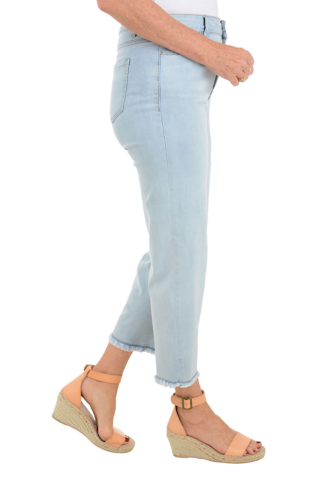 Embroidered Petunia Frayed Denim Ankle Pants for Women - Distressed High Waist Skinny Jeans - Casual Chic Outfit for Date Night & Weekend Wear