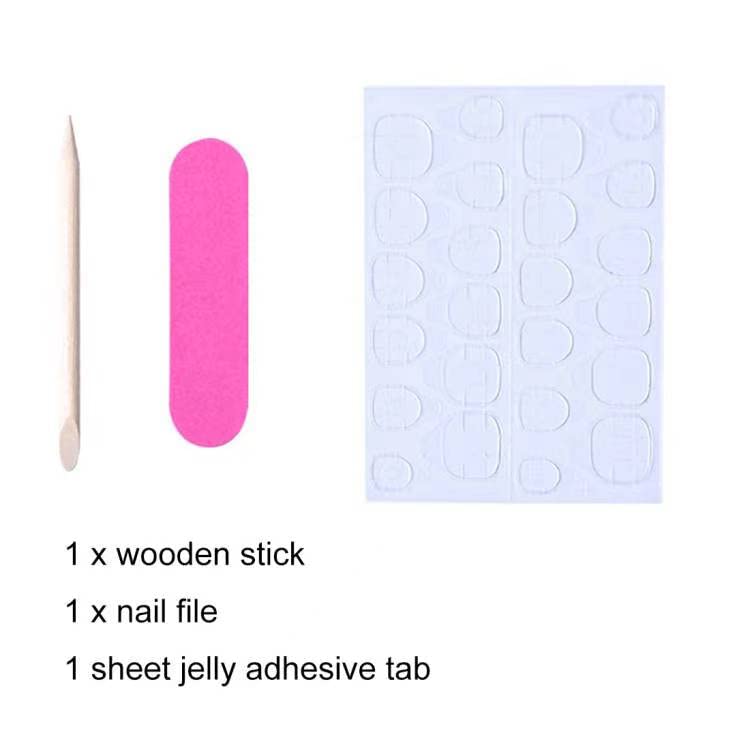 JUSTUSNX 24pcs Almond French Press on Nails - Gold Glitter, Nude False Nails with Black Line, Pearl Pink Heart & White Edge Designs | Elegant Fake Nails for Women & Girls | Perfect for Parties, Weddings, Date Nights & Special Occasions