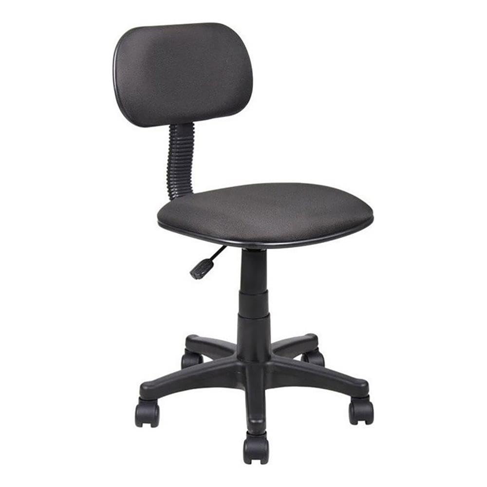 Pemberly Row Black Fabric Adjustable Steno Task Office Chair - Ergonomic Support for Home Office, Study & Workspace