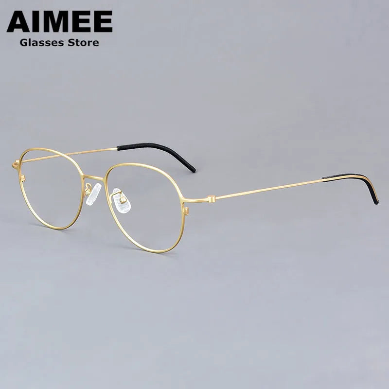 Stylish Unisex Full Rim Oval Square Titanium Eyeglasses Frame 214506 - Lightweight & Durable for Work, Reading & Everyday Wear