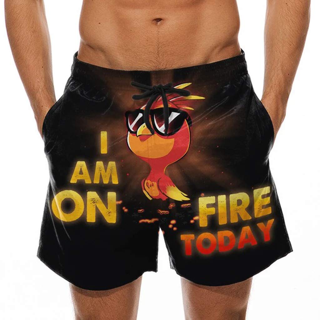 Men's Quick-Dry Athletic Shorts with Lace-Up Design & Functional Pockets - Funky Printed Workout Shorts for Gym, Running, Beach & Festival - Perfect Father's Day Gift for Outdoor Activities & Summer Vacations