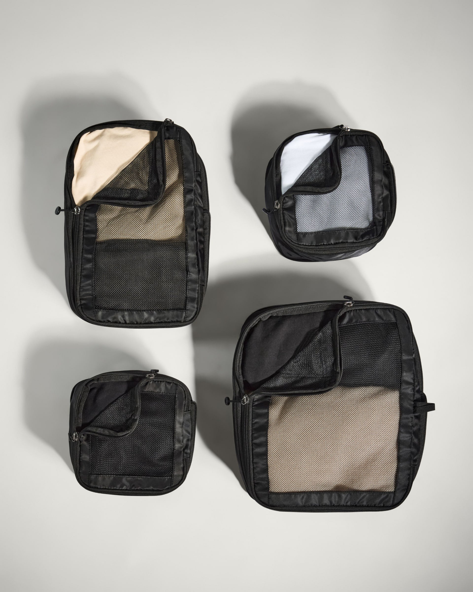 4-Piece Black Packing Cubes Set - Travel Organizer for Luggage & Suitcases - Perfect for Business Trips, Vacations & Weekend Getaways