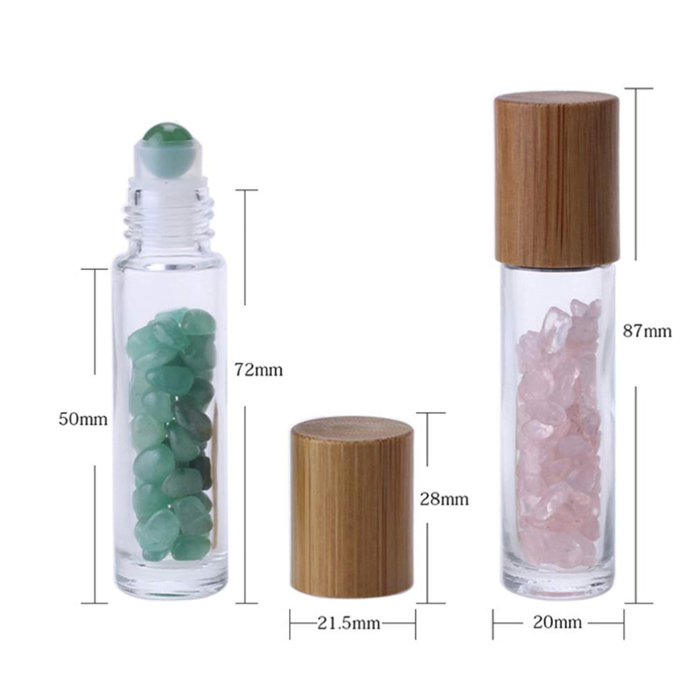 Uonlytech 10-Pack Refillable Perfume Roller Bottles with Crystal Stone Roller Balls - Essential Oil, Lip Gloss & Cosmetic Travel Bottles for DIY Beauty, Aromatherapy & On-the-Go Use