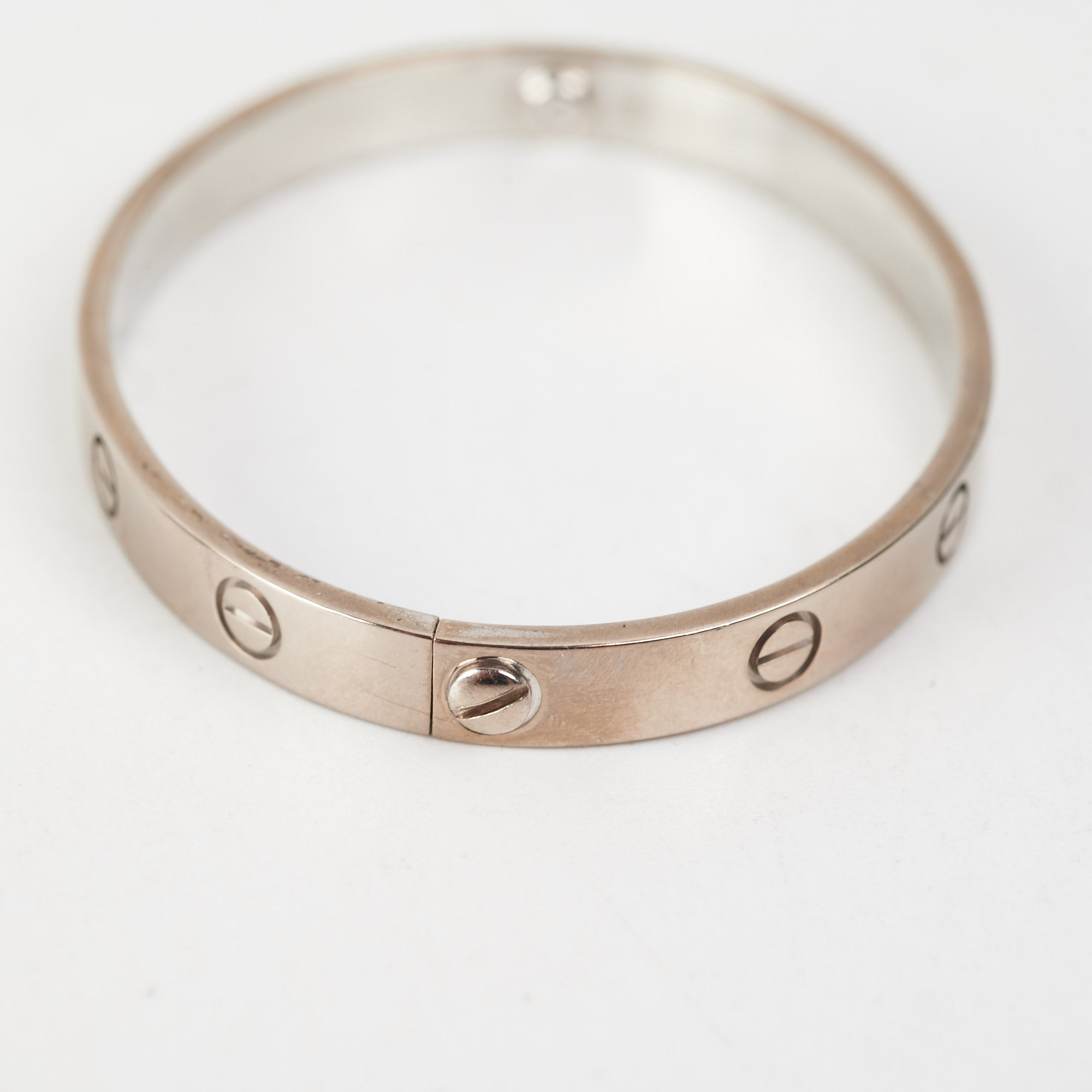 Cartier Love Bracelet in 18K White Gold - Size 17 with Classic Screw Design | Luxury Jewelry for Women, Anniversary Gifts & Special Occasions