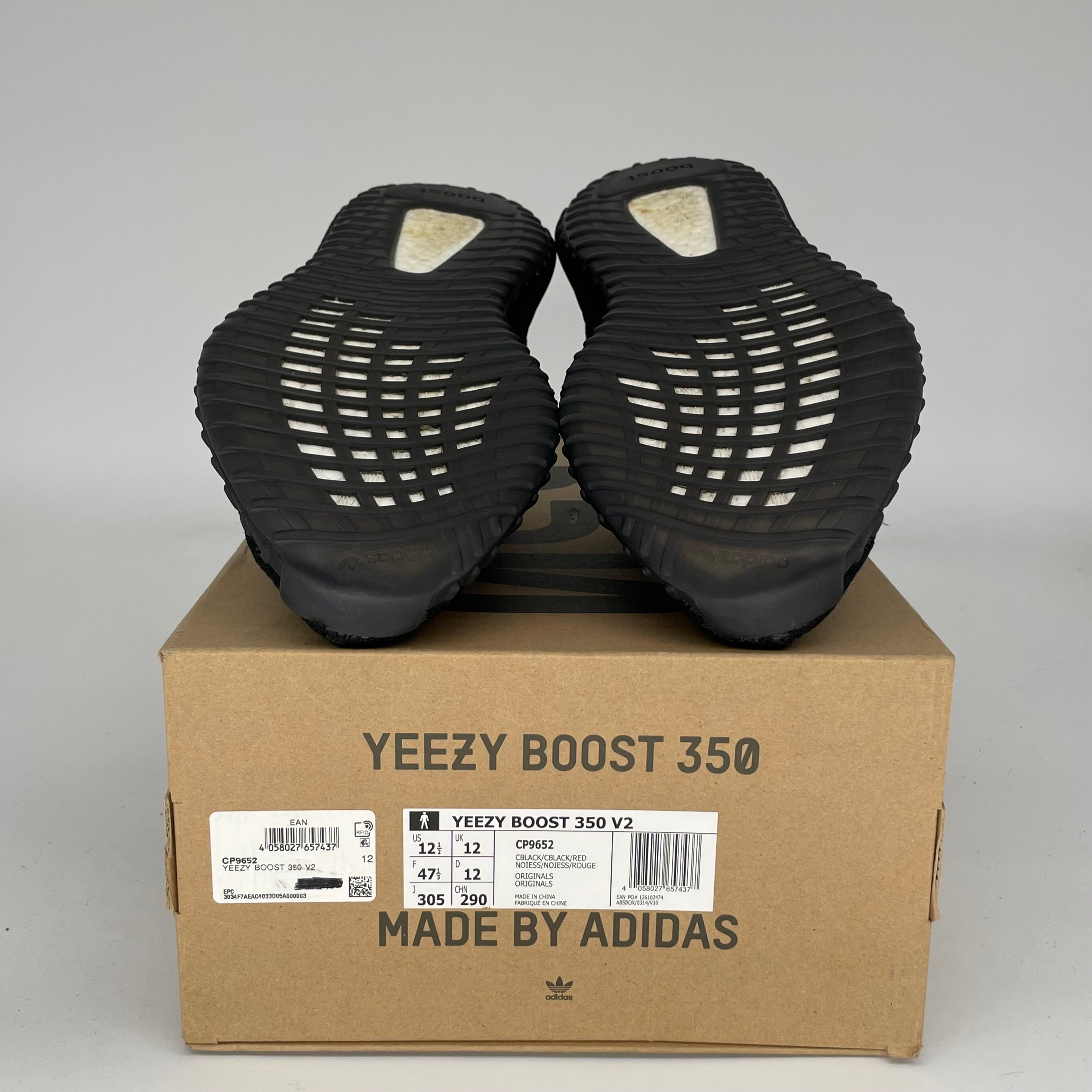 Adidas Yeezy Boost 350 V2 Bred - Men's Size 12.5 (CP9652) | Limited Edition Sneakers for Running, Gym & Streetwear Fashion