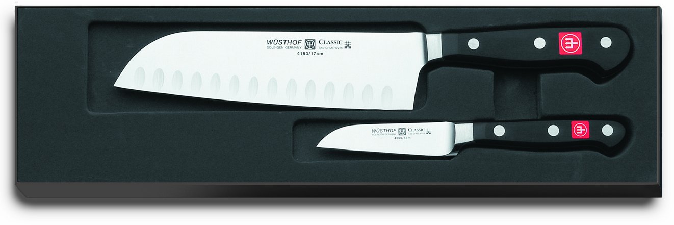Wusthof Classic 2-Piece Asian Santoku and Paring Knife Set - Premium German Kitchen Knives for Slicing, Dicing & Precision Cutting - Perfect for Home Chefs & Professional Cooking