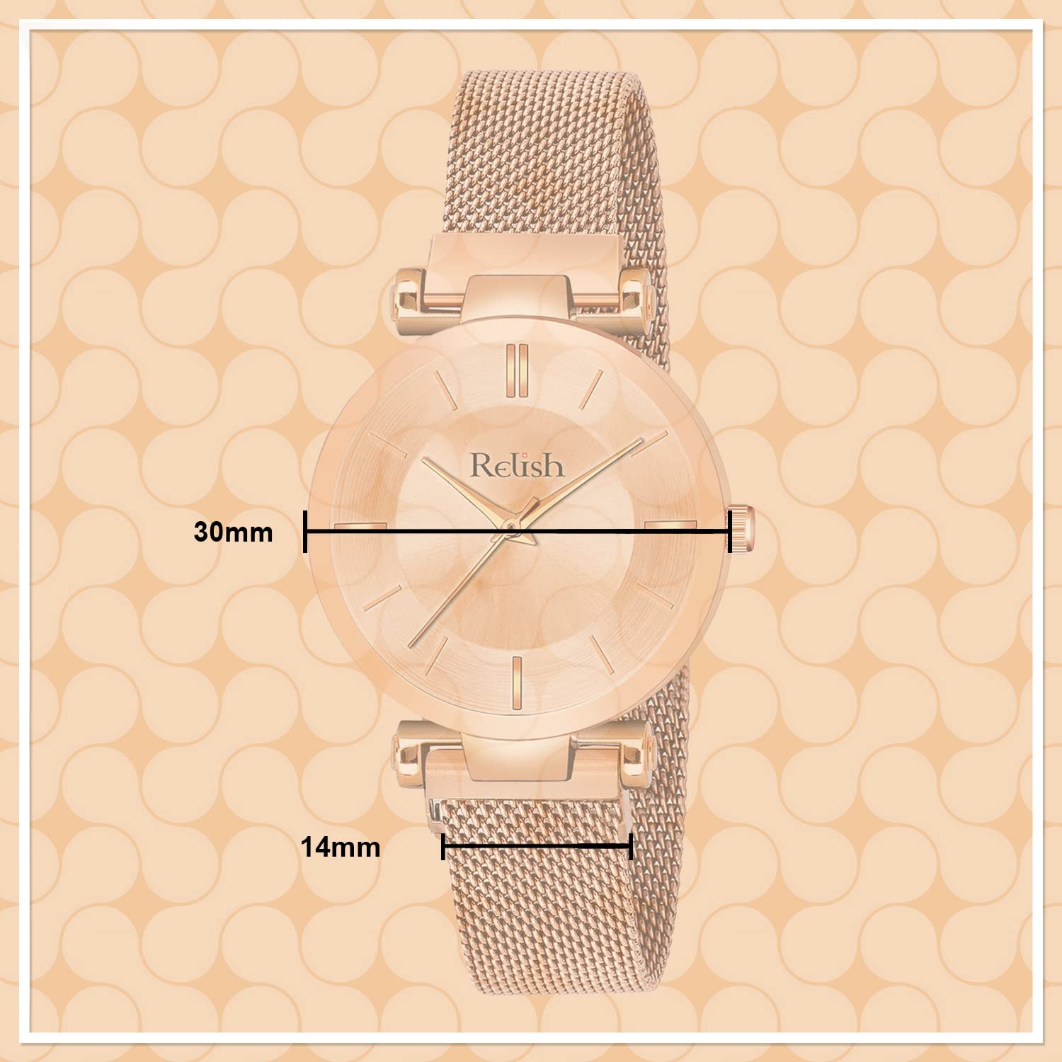 Relish Premium Series Rose Gold Magnetic Mesh Strap Analog Watch for Women & Girls - Elegant Gift for Her, Perfect for Office, Date Night & Special Occasions