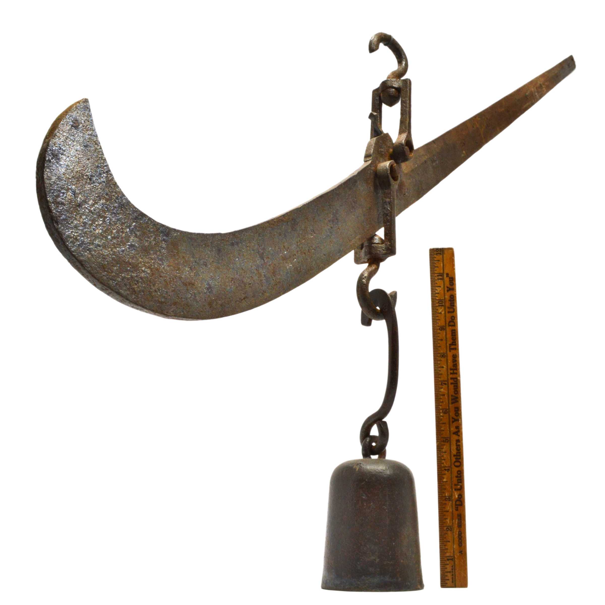 Antique Cast Iron Steelyard Scale - Vintage Beam Balance with Original Weights (0-80 lb Range) - Perfect for Farmhouse Decor, Antique Collecting & Historical Displays