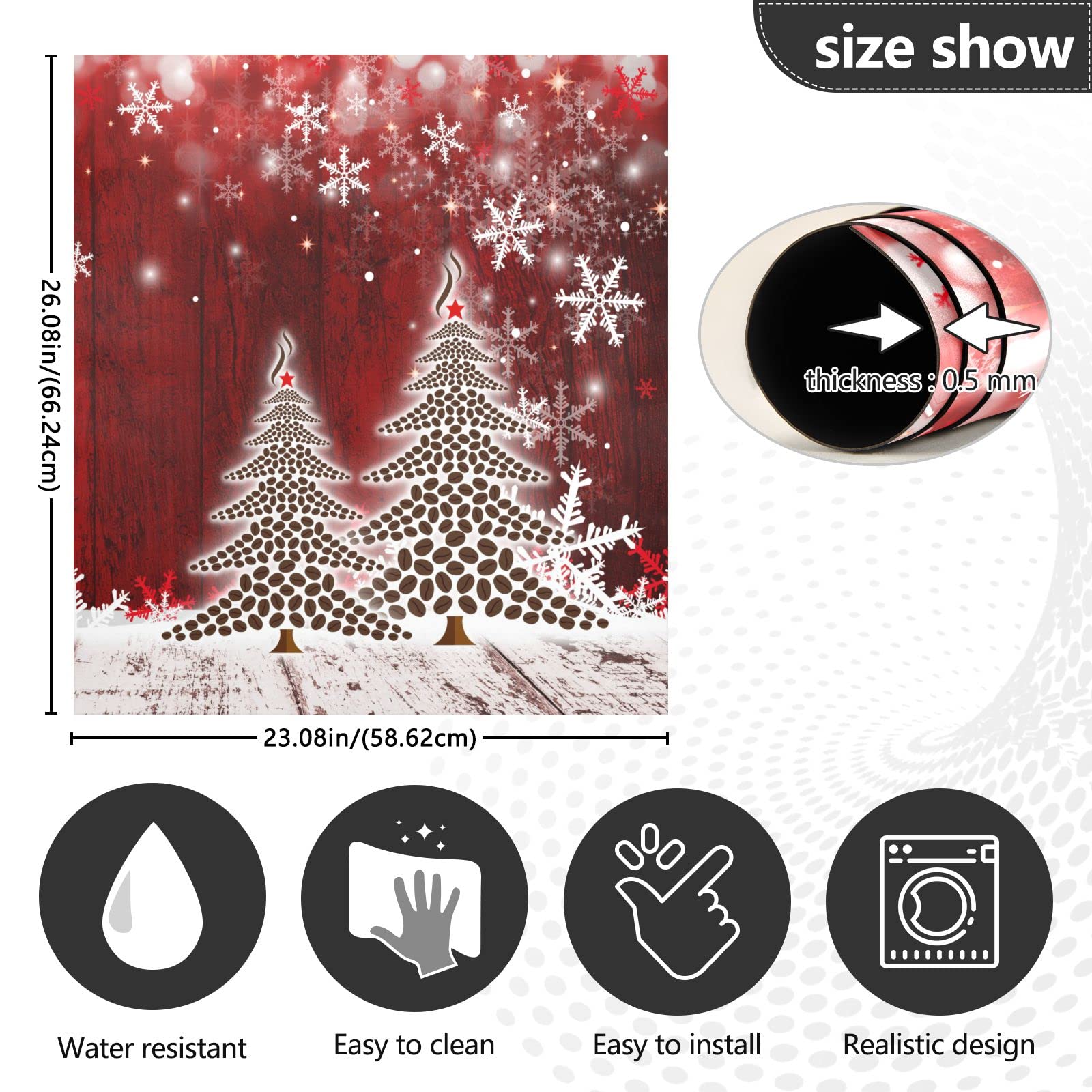 Winter Fir Trees Magnetic Dishwasher Cover 23x26 Inch - Snowy Christmas Refrigerator Decal Panel for Kitchen Appliances | Holiday Home Decor for Dishwasher & Fridge