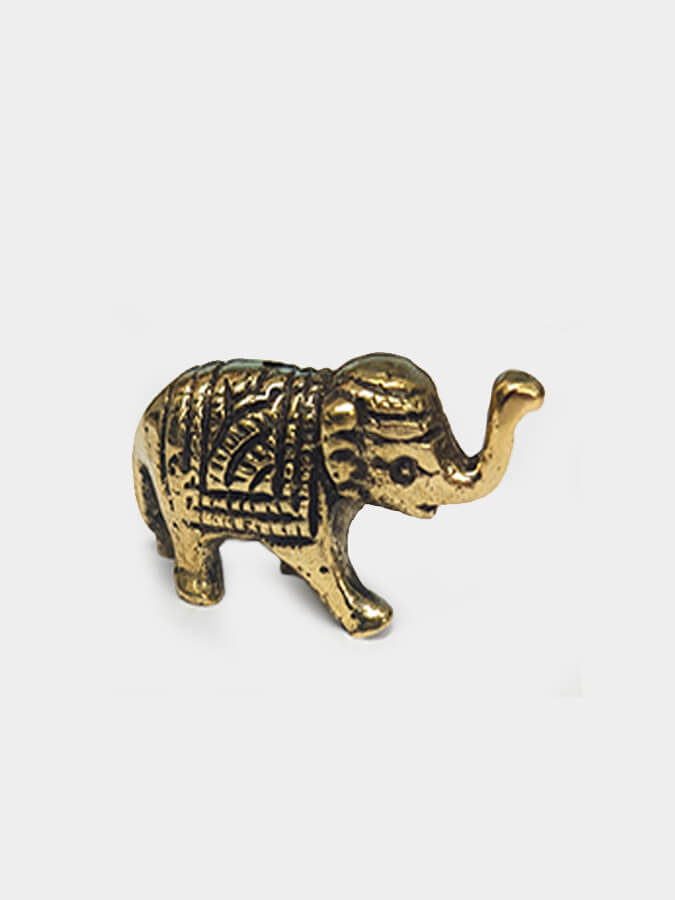Namaste Antique Brass Elephant Incense Stick Holder - Small Handcrafted Statue for Meditation, Yoga & Home Decor | Perfect for Spiritual Practice, Gift Giving & Indian Style Interior Design