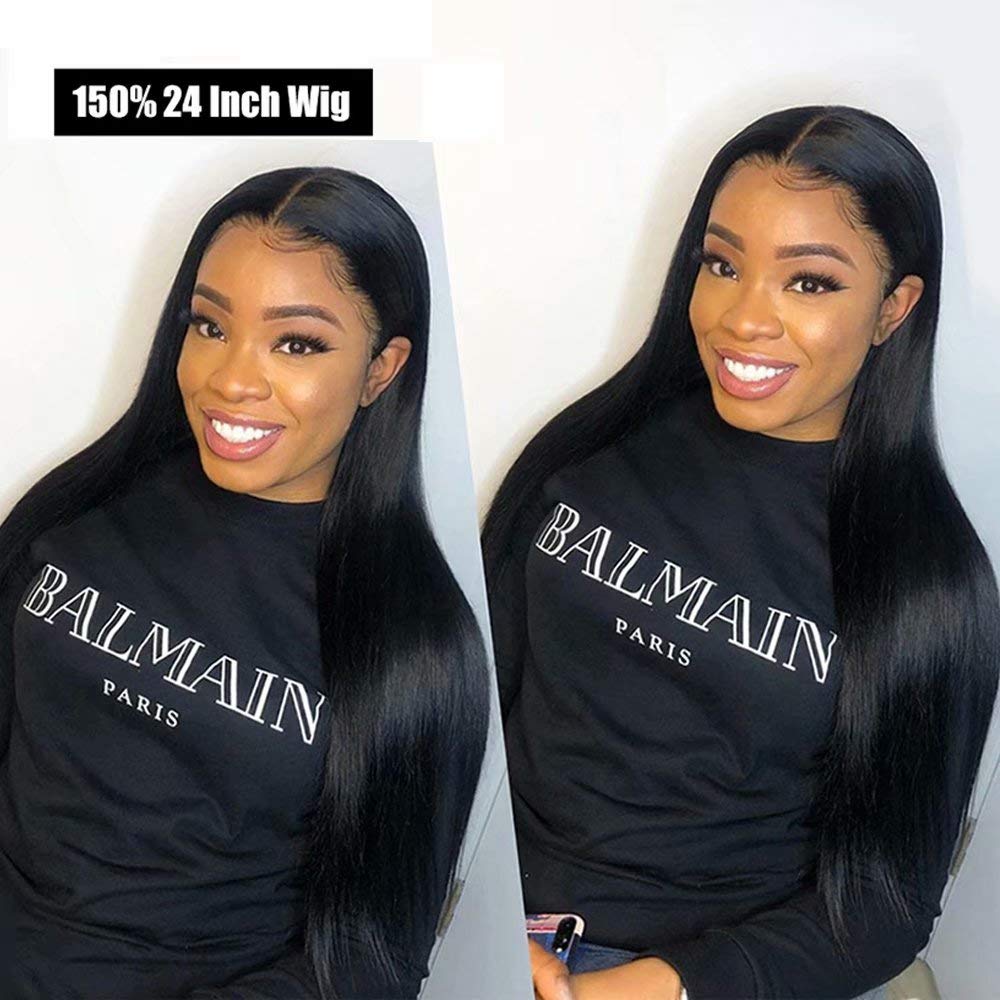 HD Invisible Lace Straight Human Hair Wig - 360 Transparent Lace Front, 150% Density, Glueless, Pre-Plucked with Baby Hair (14 Inch) | Perfect for Daily Wear, Cosplay & Special Occasions