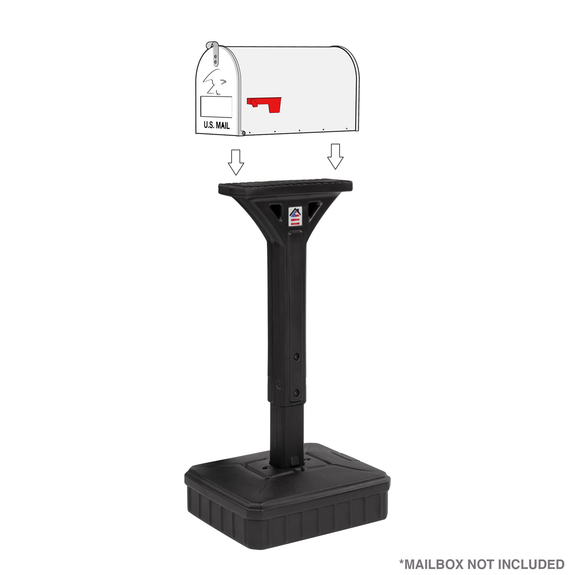 Dig-Free Universal Mailbox Post for Standard Mailboxes - No Digging Needed Black Mailbox Stand | Perfect for Rural Homes, Driveways & Easy Mailbox Installation