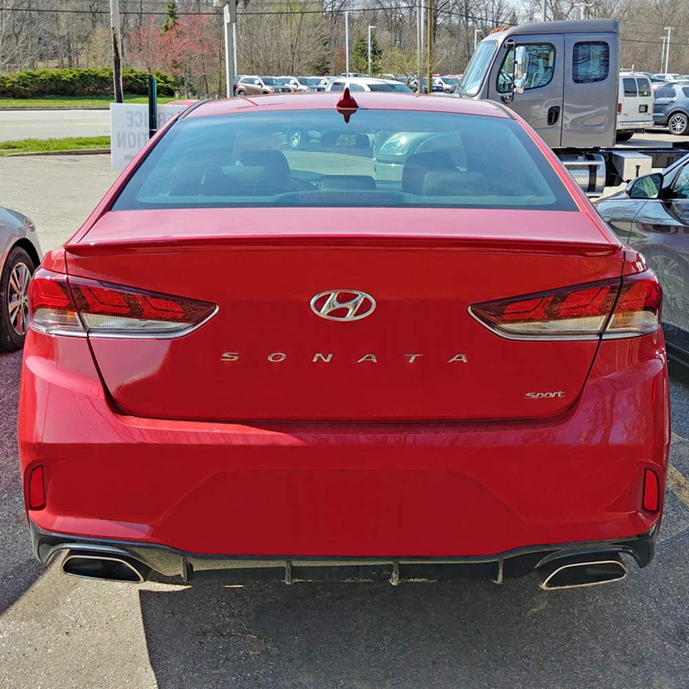 SON18-FM Hyundai Sonata Factory Style Flush Mount Spoiler - Nocturne Black Metallic (NB9) | Aerodynamic Rear Wing for Enhanced Style & Performance | Perfect for Street Racing & Car Shows