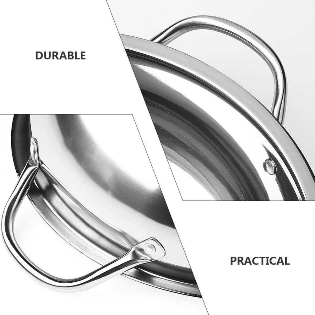 DOITOOL 1pc Stainless Steel Shabu Hot Pot with Divider - Induction & Gas Stove Compatible Cooking Pot for Home Kitchen, Perfect for Shabu Shabu, Sukiyaki, and Fondue Parties