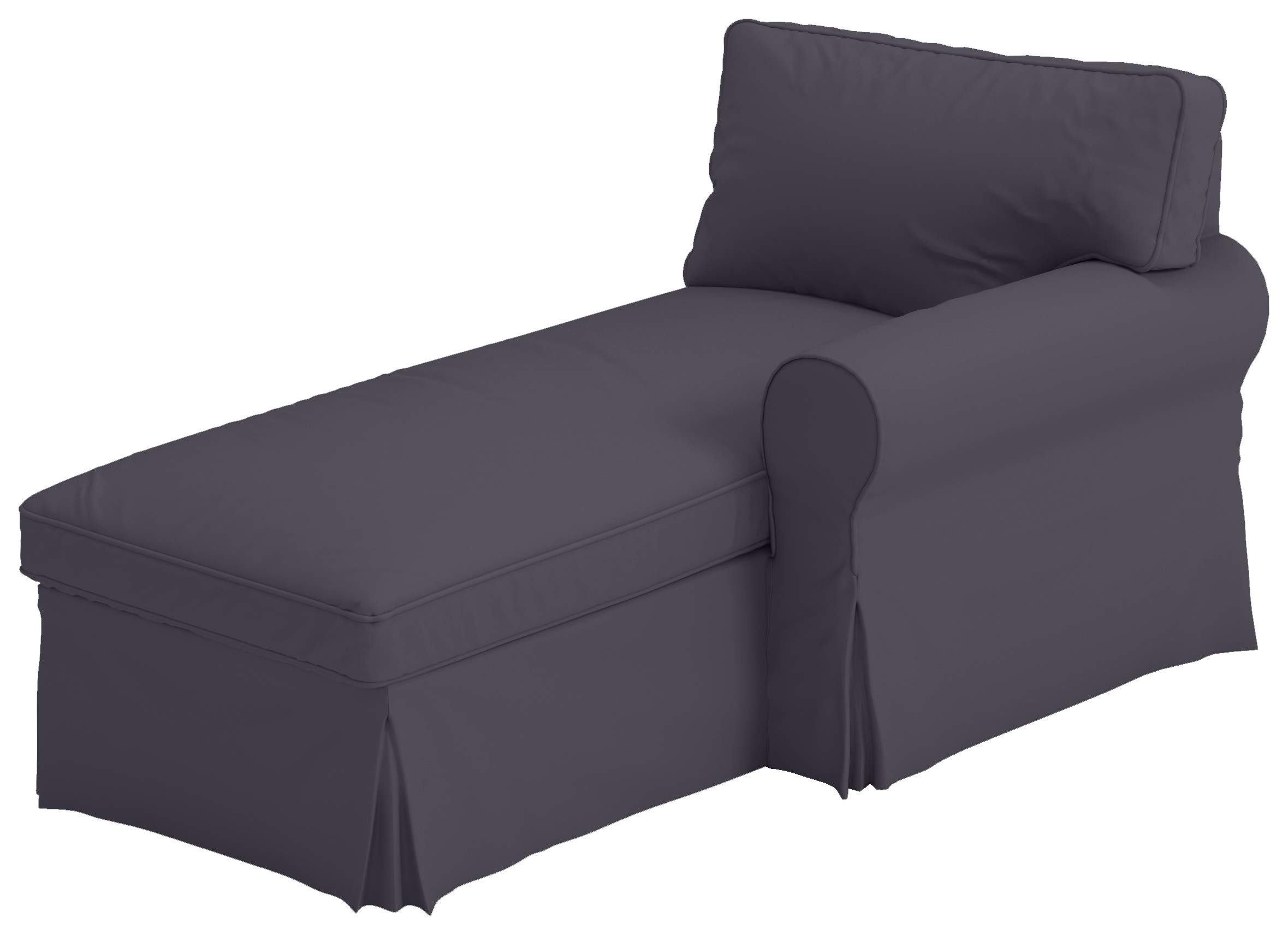 Custom-Made Gray Ektorp Chaise Arm Cover Replacement - Compatible with IKEA Ektorp Chaise Lounge & Arm Sofa Slipcover (Right Arm) - Perfect for Living Room, Bedroom, or Office Furniture Protection