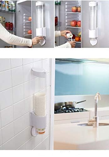 Wall Mounted Plastic Paper Cup Dispenser Holder - Stackable Glass & Disposable Cup Organizer for Kitchen, Office, or Restaurant Use
