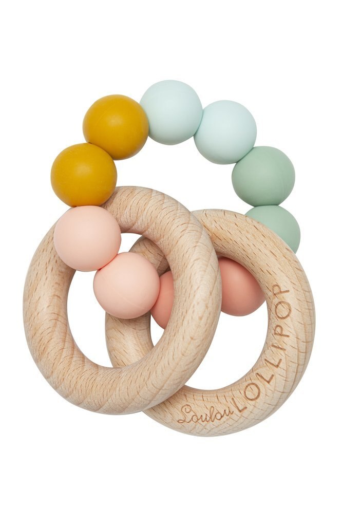 Organic Wooden Baby Teether with Soft Silicone Bubbles - Safe & Natural Chewing Toy for Soothing Teething Pain - Perfect for Infants & Toddlers at Home or On-the-Go