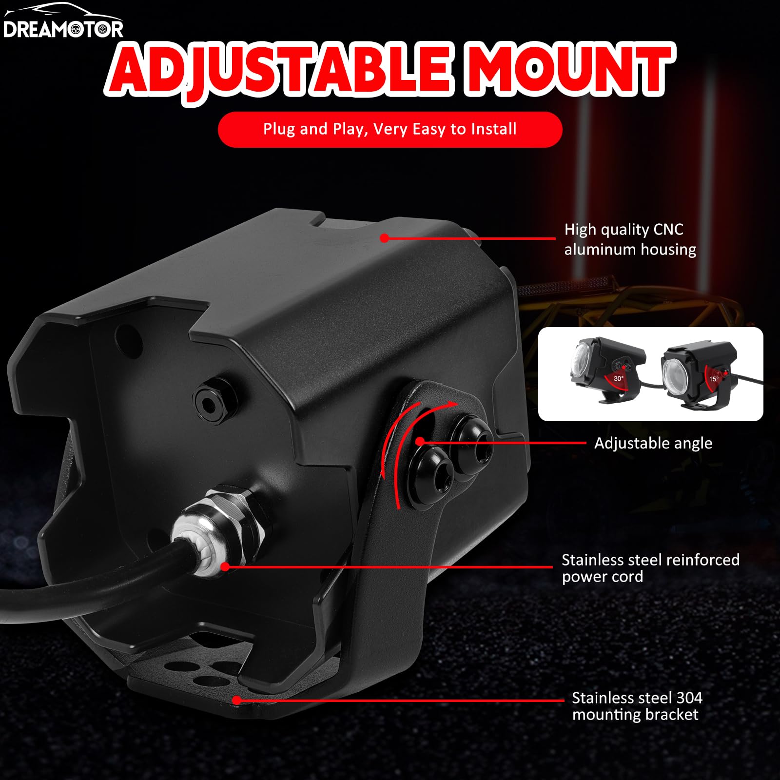 RGBW Auto Spot Beam Pod Whip Light Kit for UTV ATV - 2Pcs with Switch & Remote, 4-Color Whipless LED Light for Polaris RZR, Can Am Maverick X3, Golf Cart & Off-Road Vehicles - Perfect for Night Riding, Trail Adventures & Off-Road Lighting