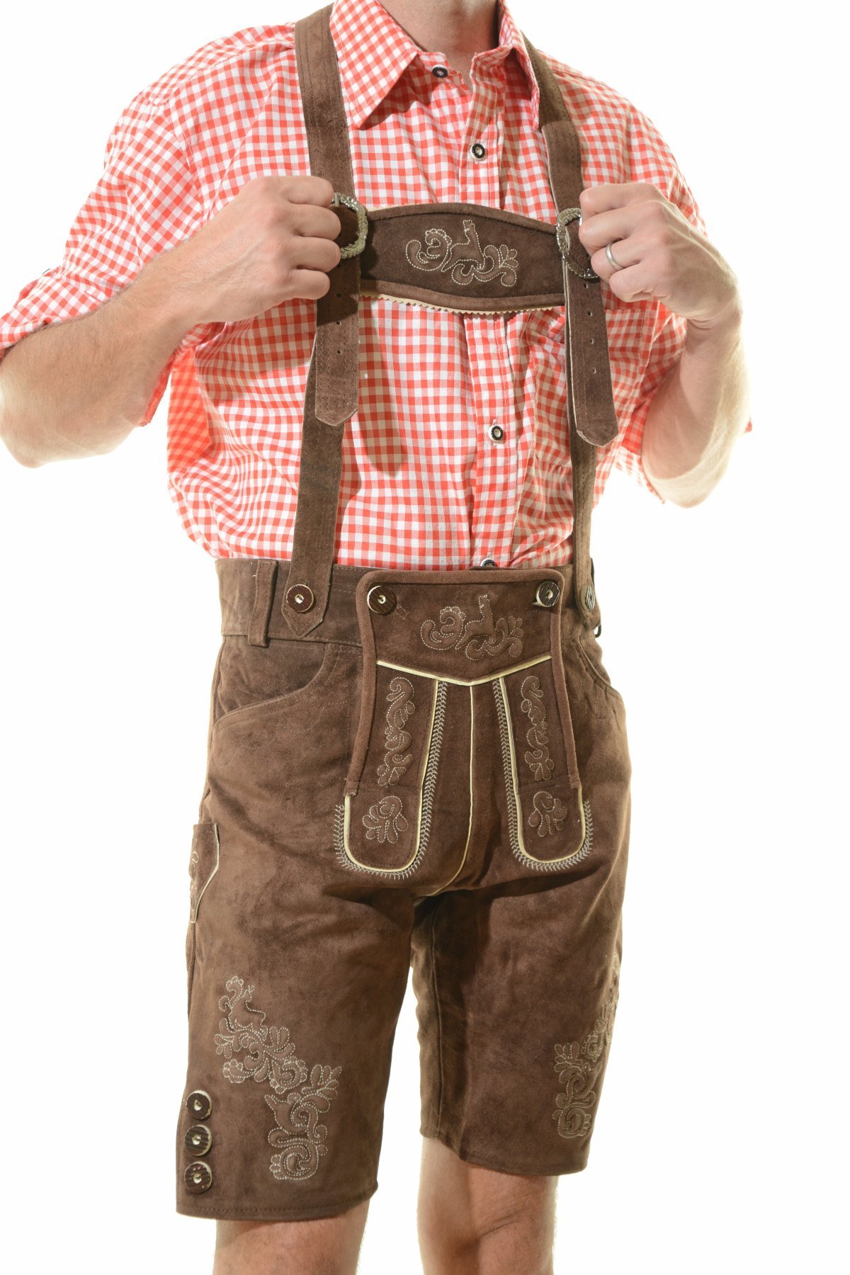 Authentic German Lederhosen - Traditional Bavarian Leather Pants for Oktoberfest & Folk Festivals | Munich Style Costume for Men & Women | Perfect for Cultural Events, Halloween & Cosplay