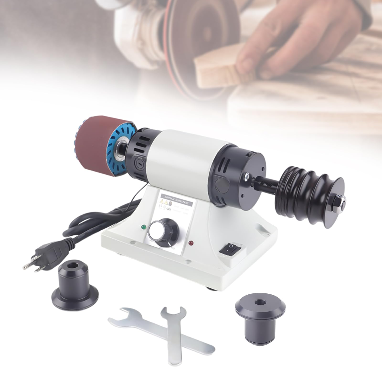 110V 350W Electric Leather Edge Burnishing Machine & Polisher Sander - 0-8000 RPM Adjustable Speed with US Plug - Perfect for Leather Crafting, Shoe Repair & DIY Projects