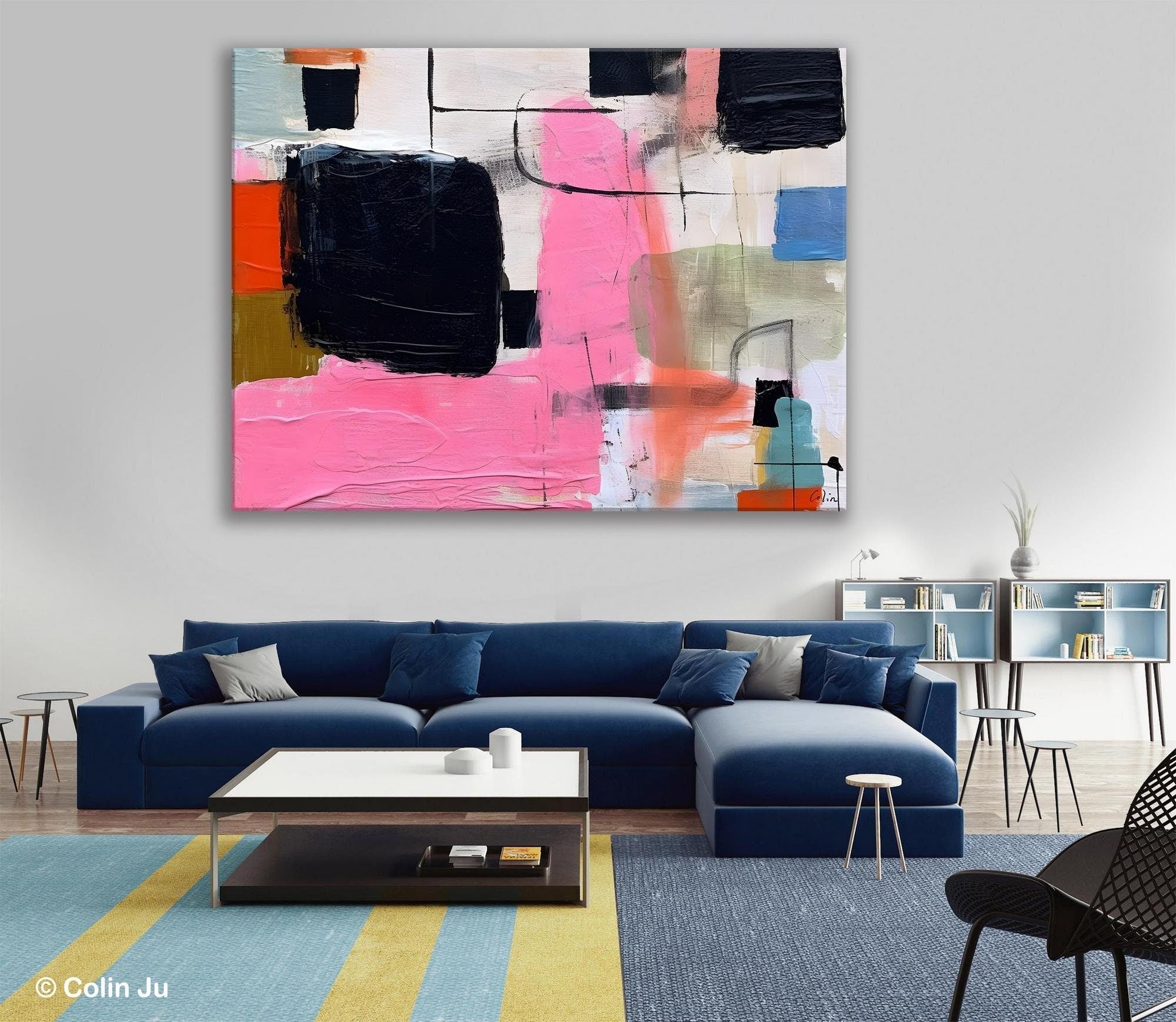 Extra Large Contemporary Abstract Canvas Painting - Modern Wall Art for Living Room, Bedroom & Office Decor | Original Handmade Artwork for Sale
