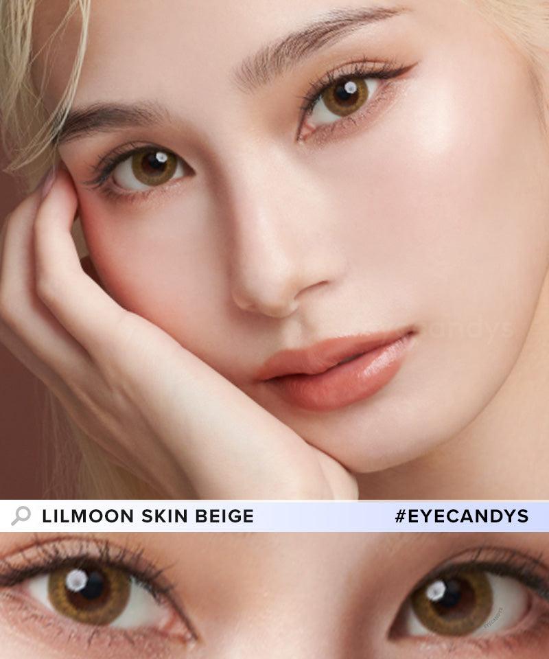 Lilmoon Monthly Skin Beige Colored Contact Lenses (Non-Prescription) - Perfect for Cosplay, Halloween & Fashion Looks