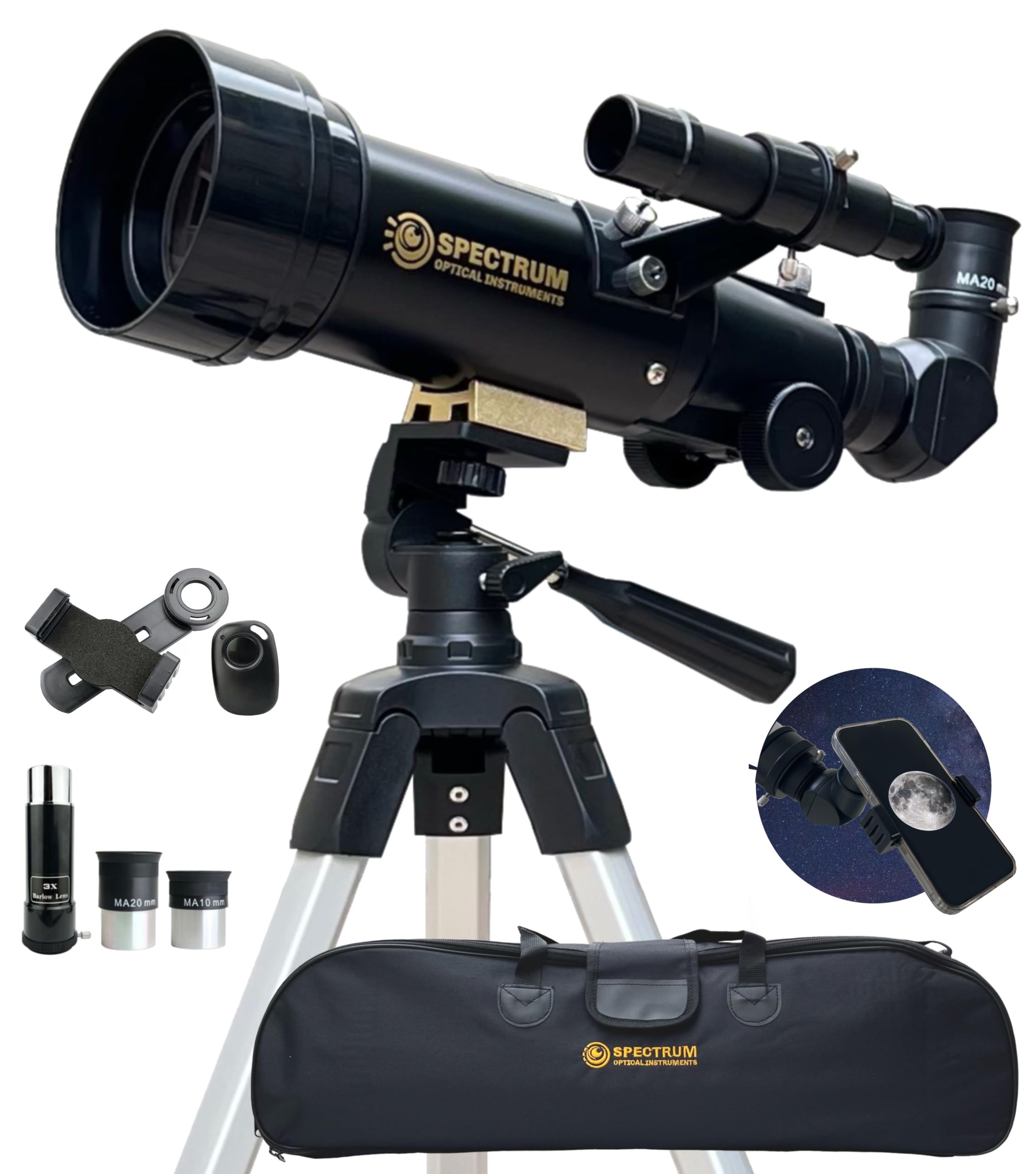 Premium 70mm Aperture Refractor Telescope for Kids & Adults - Astronomy Telescope with Carry Bag & Phone Adapter | Perfect for Stargazing, Moon Observation & Outdoor Exploration (Ages 8+)