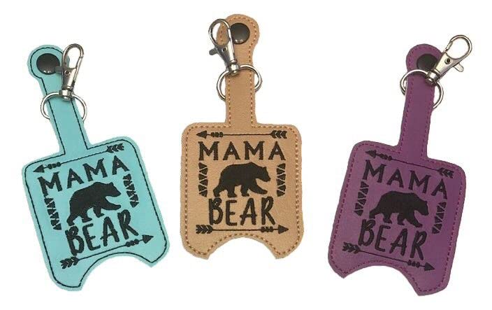 Mama Bear Hand Sanitizer Holder Keychain - Portable Hand Sanitizer Clip for Purse, Backpack & Keys | Perfect for Travel, Office & Daily Use