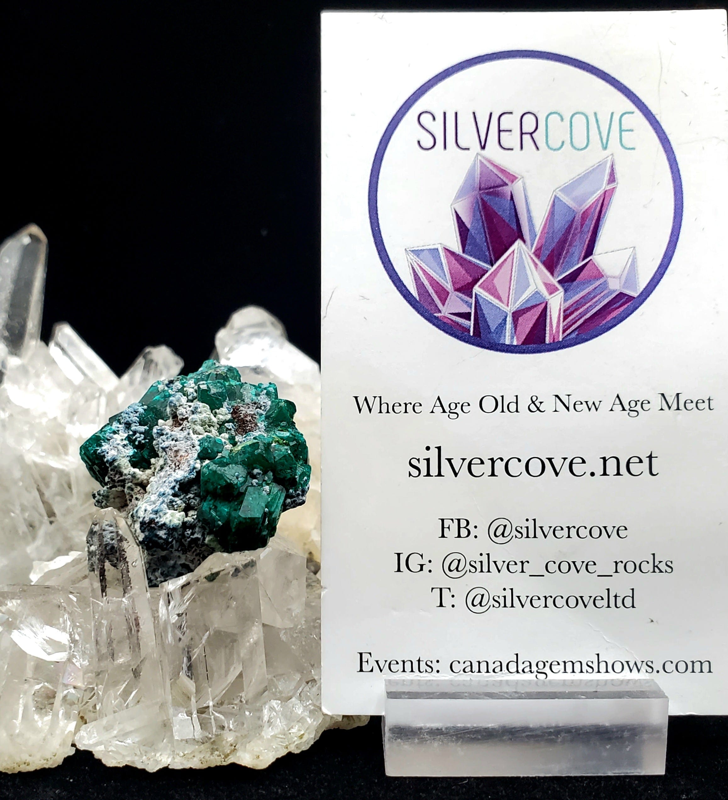 Natural Dioptase Crystal Specimen - Rare Green Mineral for Collectors, Healing & Decoration | Perfect for Display, Meditation & Energy Work