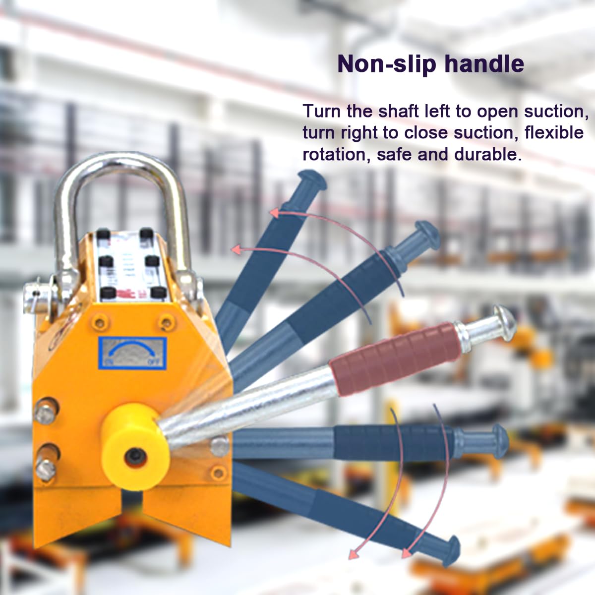 INTBUYING 880 lb Permanent Magnetic Lifter - Heavy Duty Rare Earth Magnet for Lifting Steel Plates, Boards & Metal Sheets - Ideal for Shop Cranes, Hoists & Industrial Lifting Applications