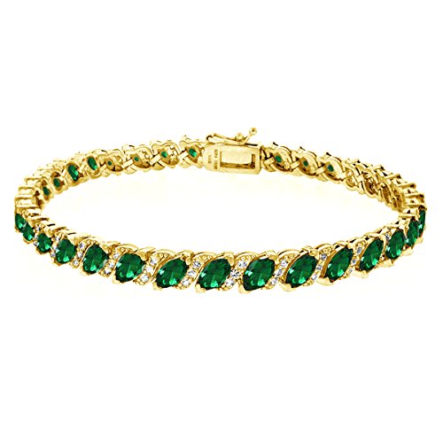 Simulated Emerald - Gold Flashed