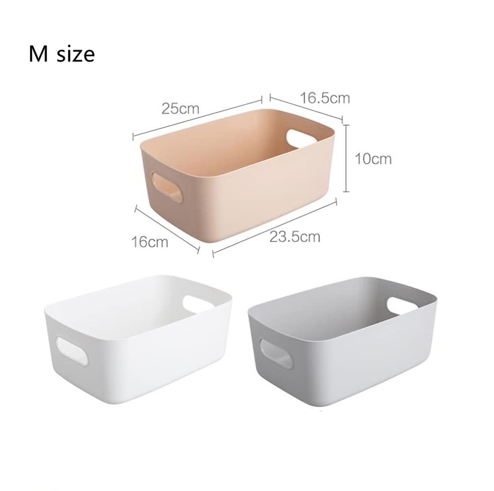 White Plastic Storage Bin with Handles - Multi-Purpose Organizer Basket for Kitchen Pantry, Bedroom, Bathroom - Perfect for Food Storage, Snack Containers & Toy Organization (1-Pack) - Ideal for Home, Office & Dorm Organization