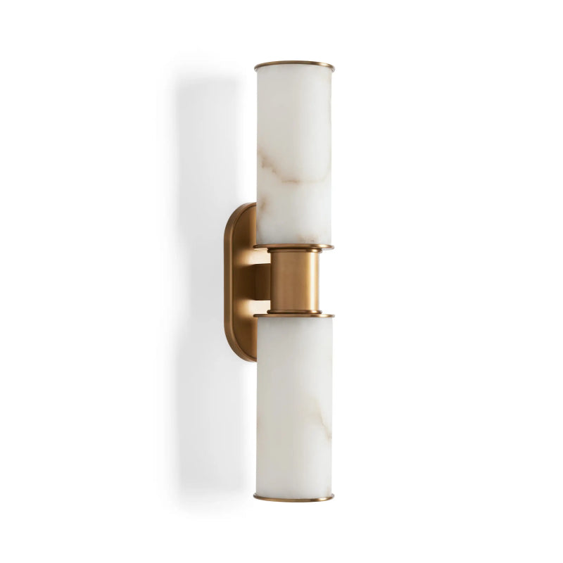 Harlin 2-Light Wall Sconce in Alabaster Finish - Modern Flush Mount Lighting for Bedroom, Hallway & Living Room Decor