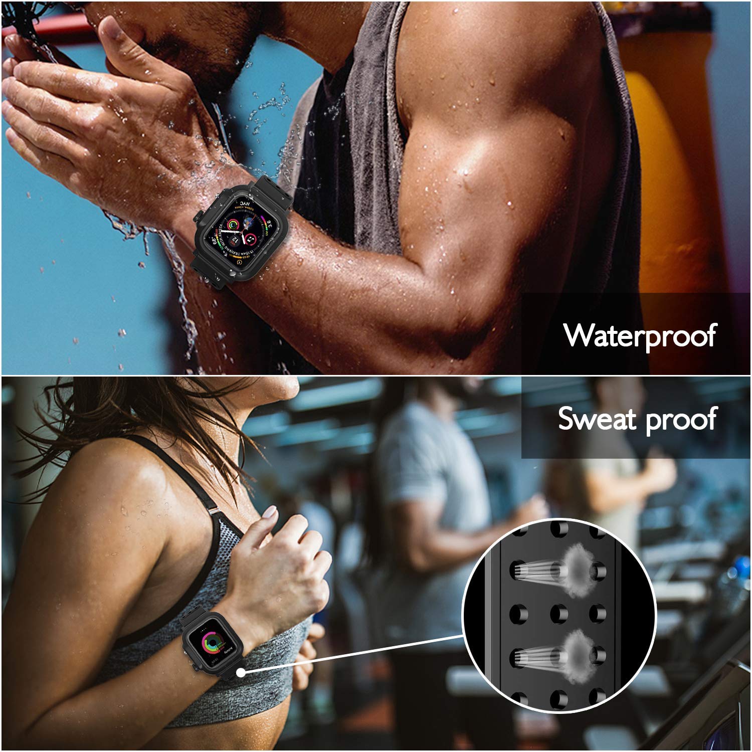 Waterproof Case for Apple Watch Series 3/2 (38mm) - Full Body Protection with Built-in Screen Protector | Shockproof, Scratch Resistant, Impact Proof | Perfect for Swimming, Running & Outdoor Activities