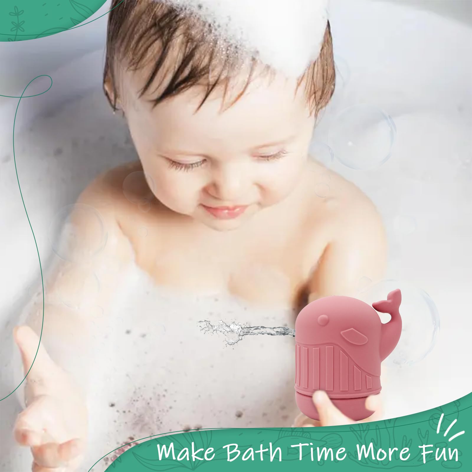 **Iselyn 4-Pack Non-Toxic Silicone Baby Bath Toys for Toddlers 1-3 Years – Marine Animal Shapes, Mold-Free & Dishwasher Safe – Fun Bathtime Learning for Kids**    *(Perfect for Sensory Play, Early Learning, and Making Bath Time Enjoyable!)*
