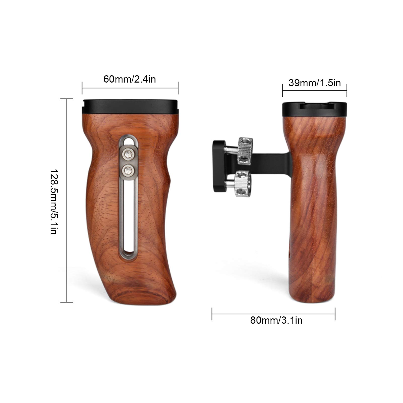 A72 Wooden Camera Cage Handle - Professional Video & Photography Expansion Bracket Support for DSLR/Mirrorless Cameras - Perfect for Vlogging, Filmmaking and Studio Shoots