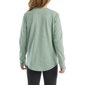 Youth Girls Long Sleeve Floral Print Cotton T-Shirt - Patina Heather - Perfect for School, Casual Wear & Everyday Outfits